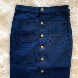 Ralph Lauren Pencil Button Front Denim Skirt